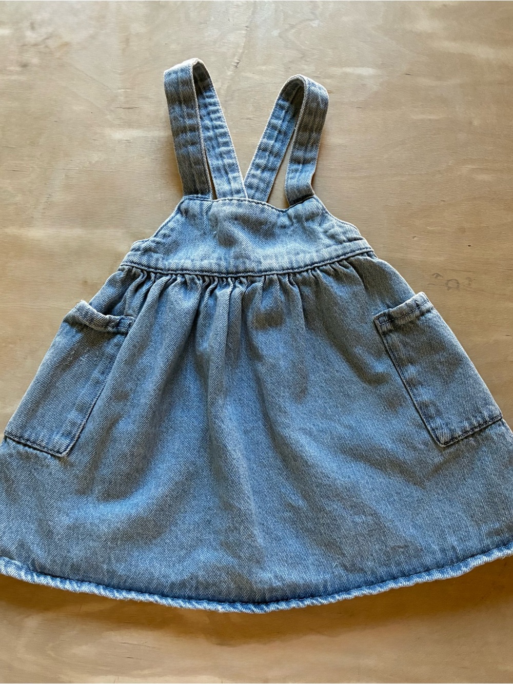 Zara Light Blue Denim Pinafore Skirt for Kids